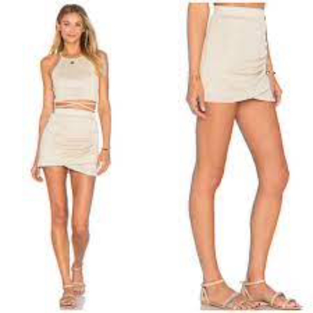 Lovers + Friends Yellow Voyage Pull-On Stretch Skirt Women's Size Small